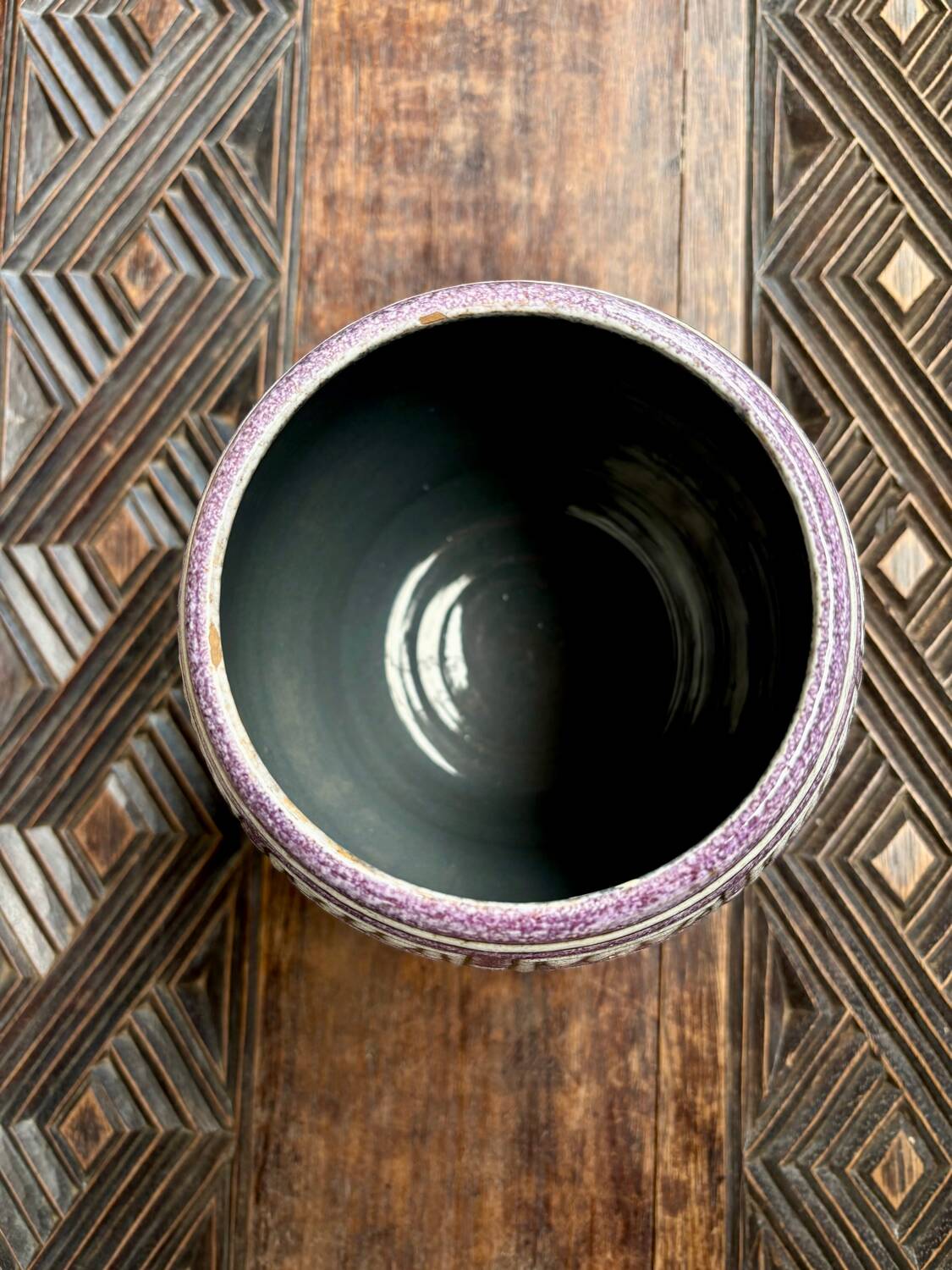 Italian ceramic vase – geometric decoration 1960s/70s