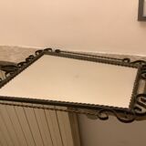 Ancient asymmetrical brutalist mirror wrought iron