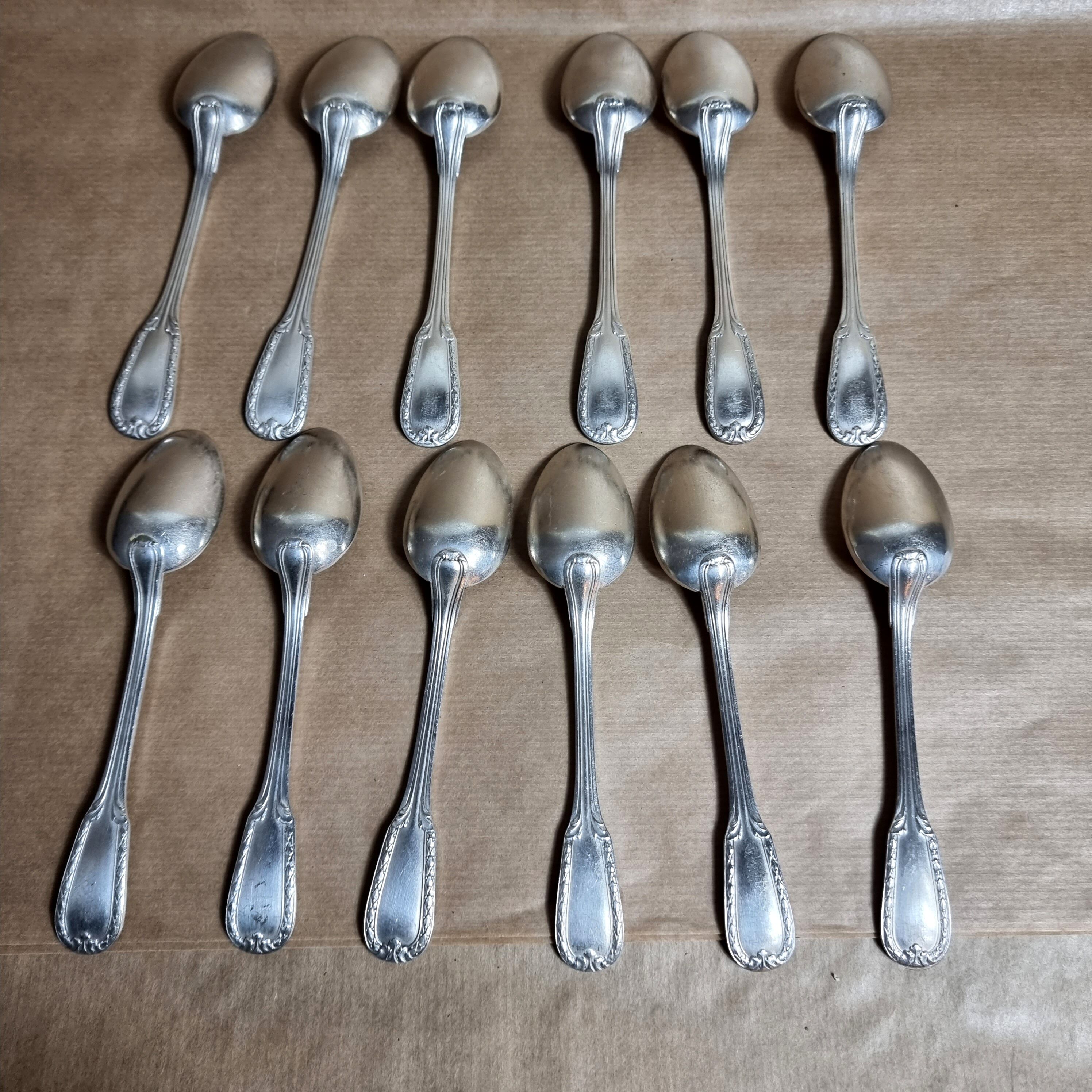 Set 12 small spoons silver metal debu xxe