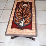 Enameled lava coffee table by Jean Jaffeux