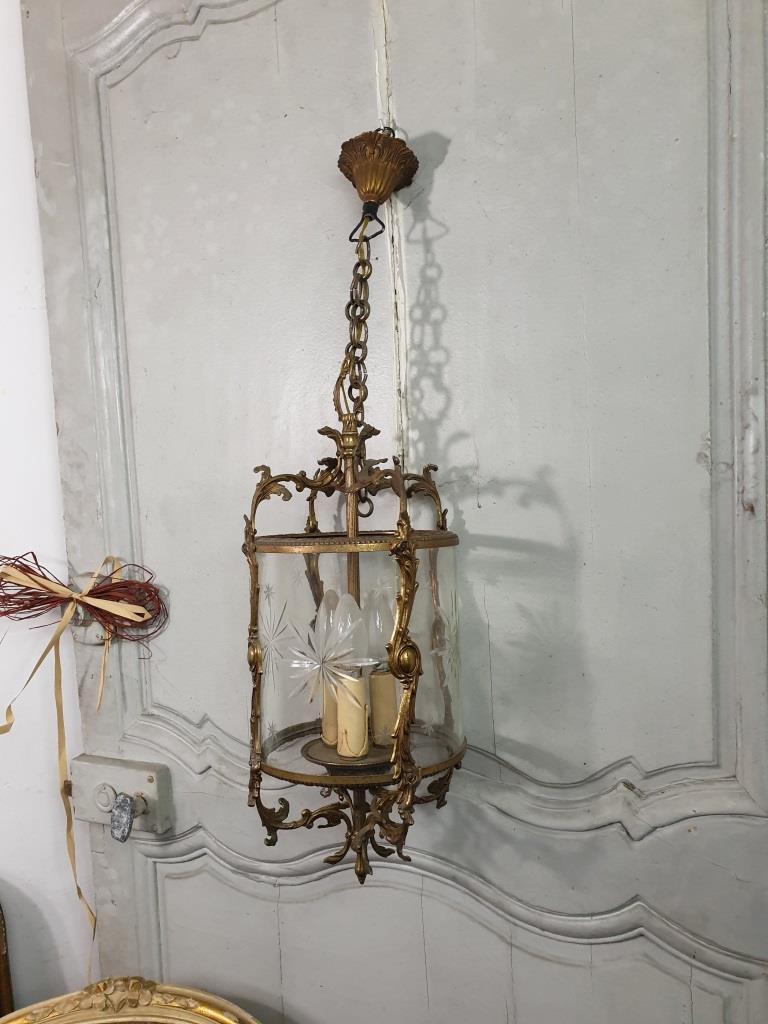 Ancient bronze chandelier