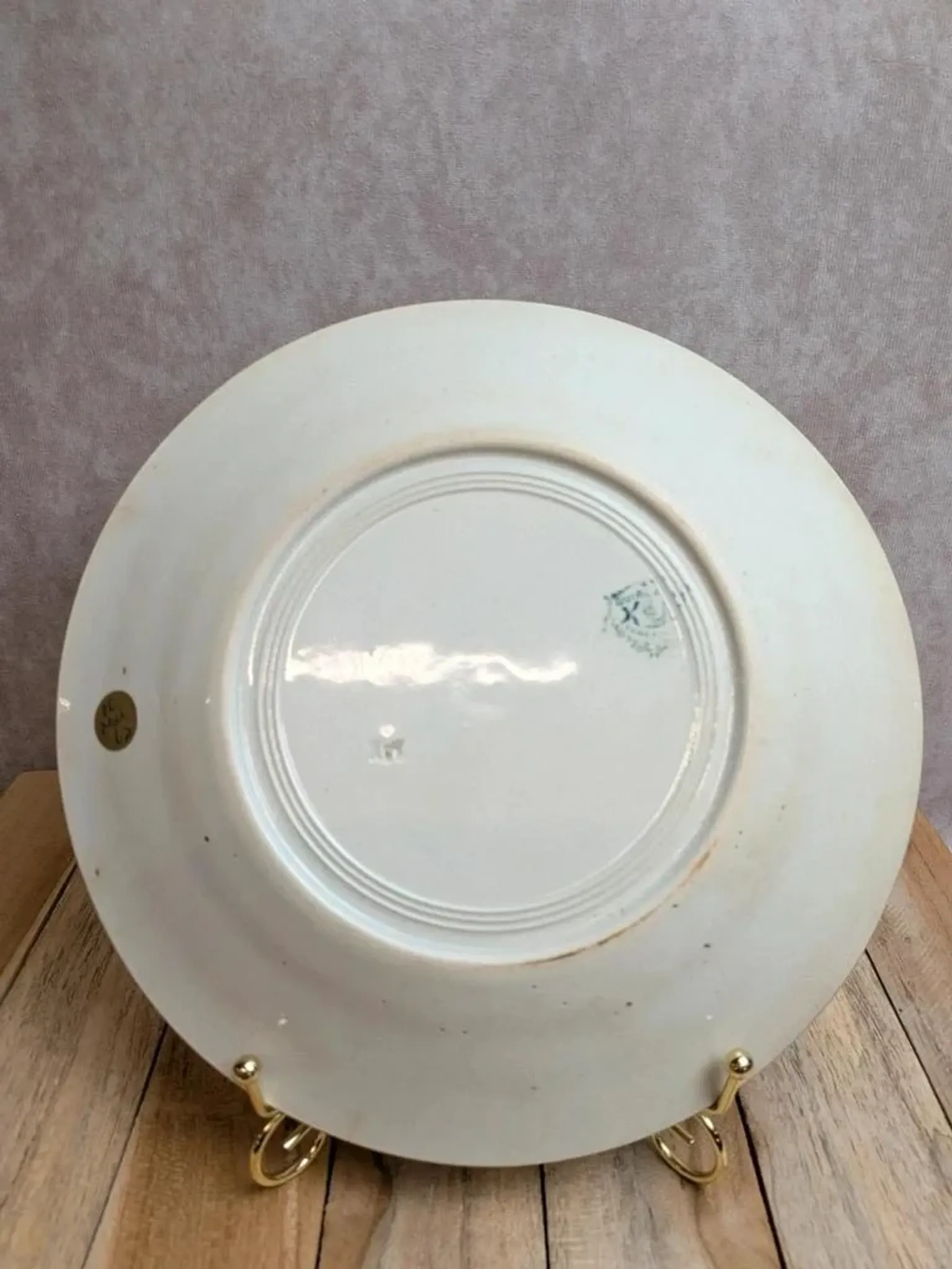 Flat plate made of ironstone Lunéville – Garland model – Antique