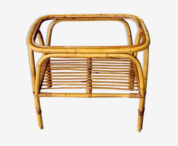 Porte bouteille en rotin vintage