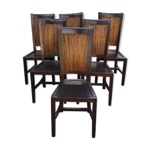 6 chaises  paillon et