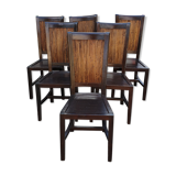 6 chairs peacock and wood