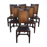 6 chairs peacock and wood