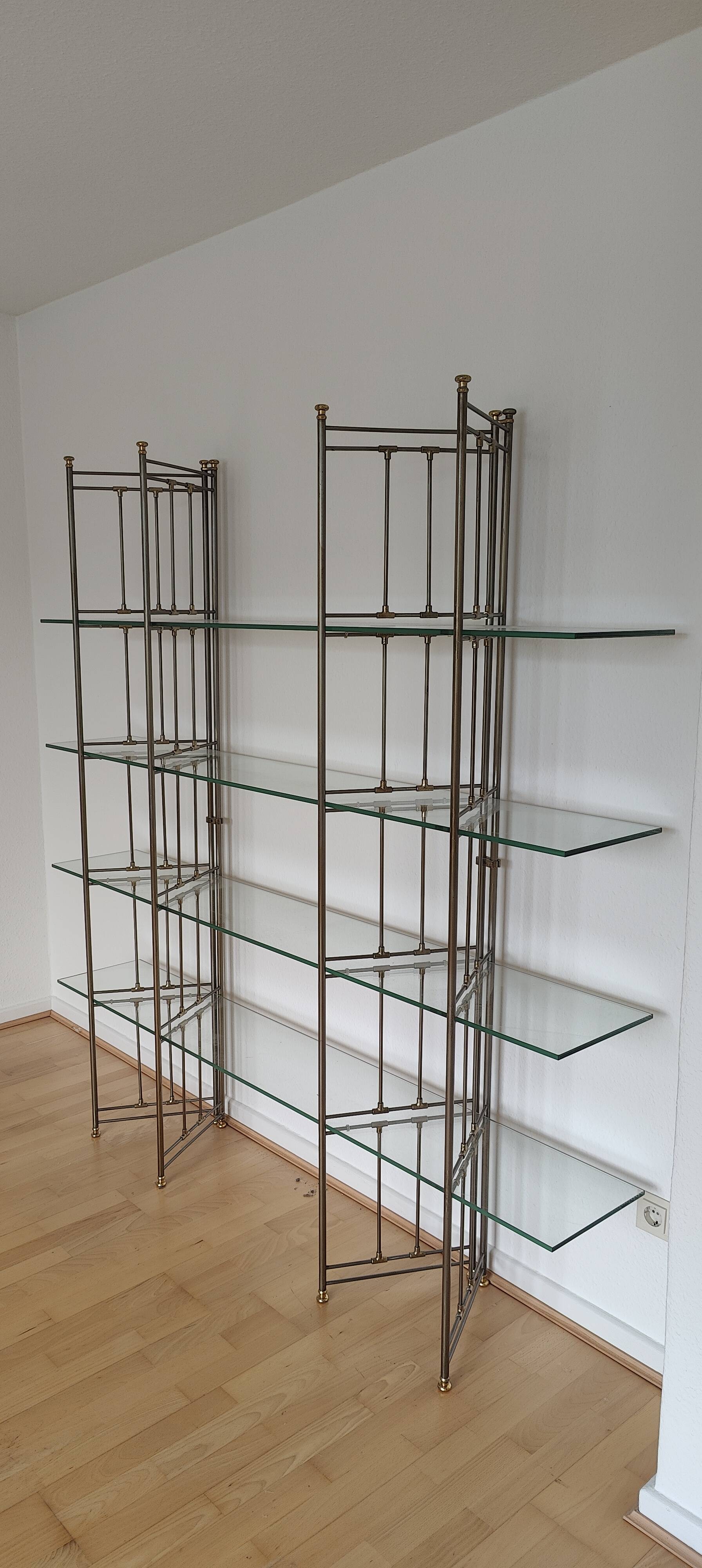 highquality freestanding glass shelf from the 80s