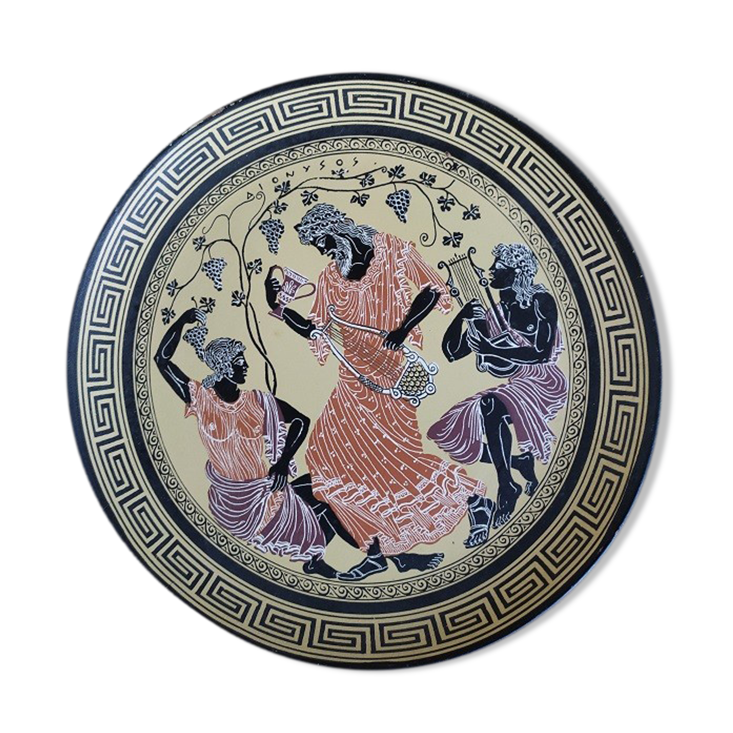 Flat plate Adis Anatasiadis ceramic clay Beard Grape Old dp 072272