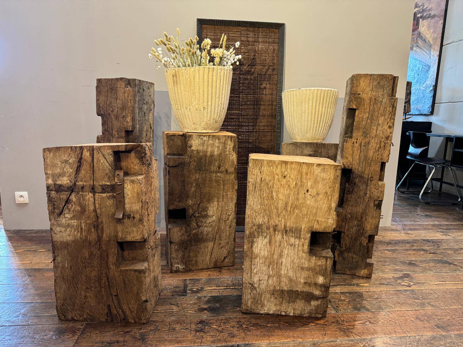 6 oak stools
