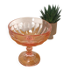 Pink glass bowl on base vintage