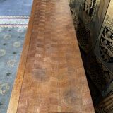 Vintage 1960 row in oak and oak marquetry