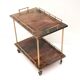 Vintage Italian design bar cart / side table by Aldo Tura made of lacquered goat skin
