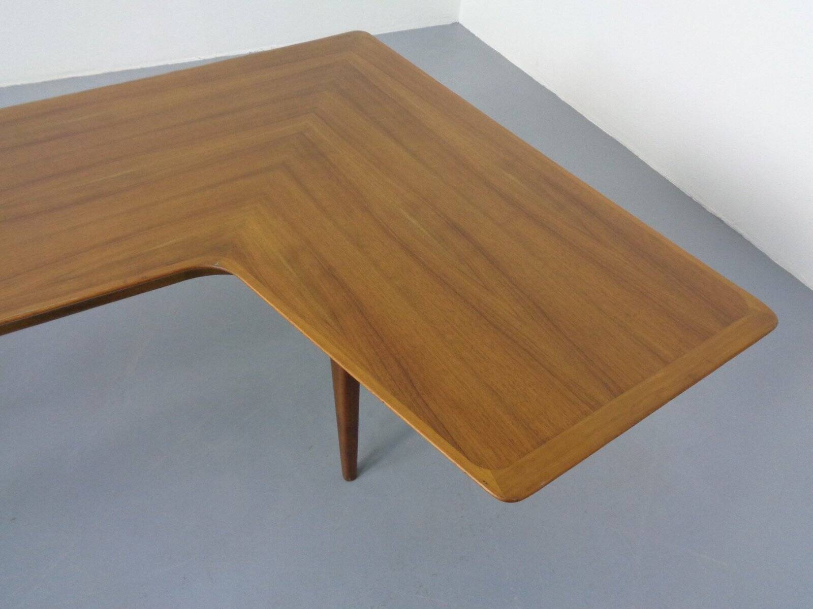 Large Danish Boomerang Teak Coffee Table, 1960s