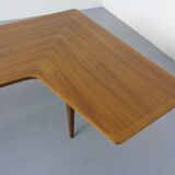 Large Danish Boomerang Teak Coffee Table, 1960s