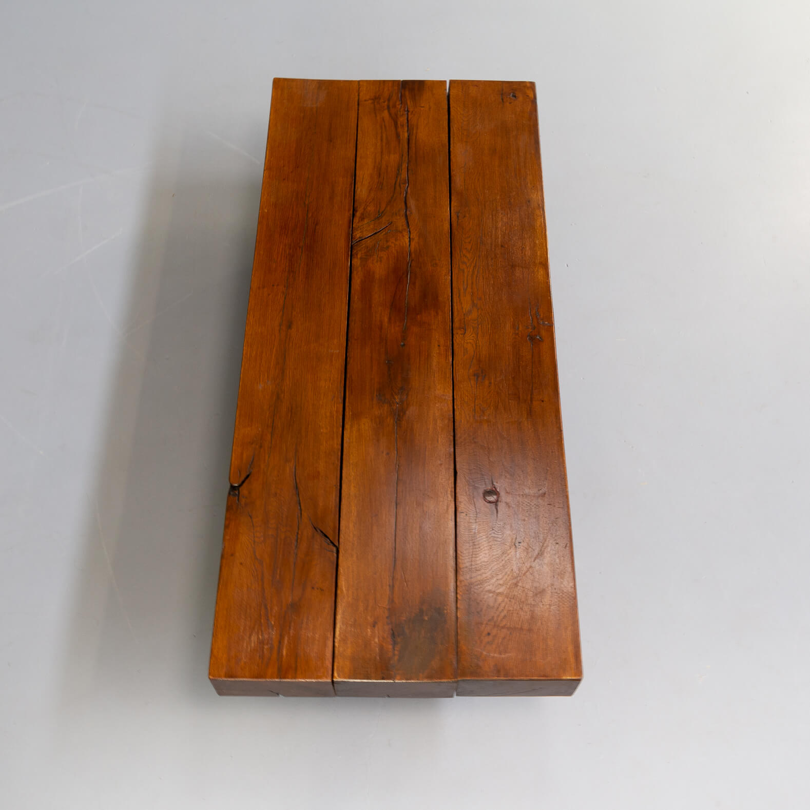 70s massive oak brutalist coffee table
