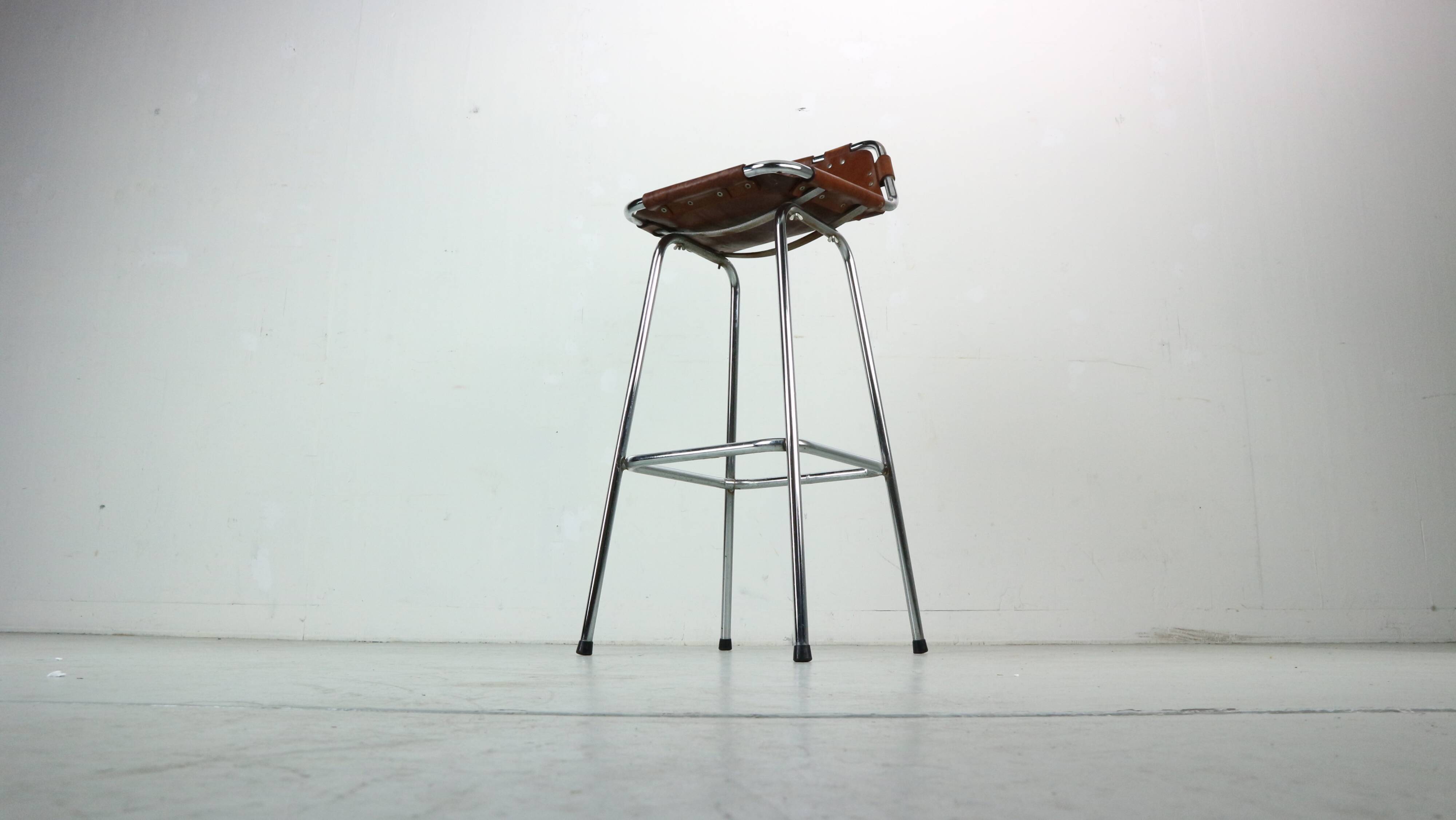 Dalvera "Les Arc" Original Leather Barstool, 1960