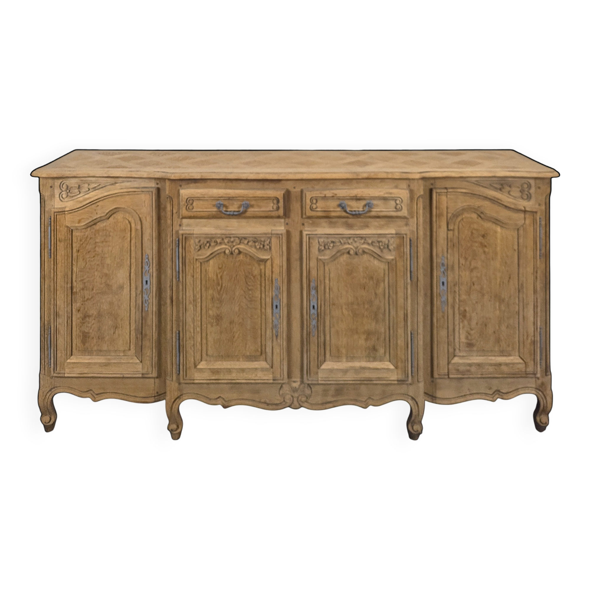 Striped oak buffet in Louis XV style
