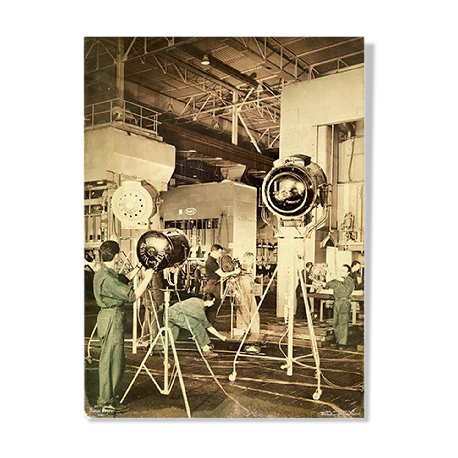 Photograph of a film crew at Simca