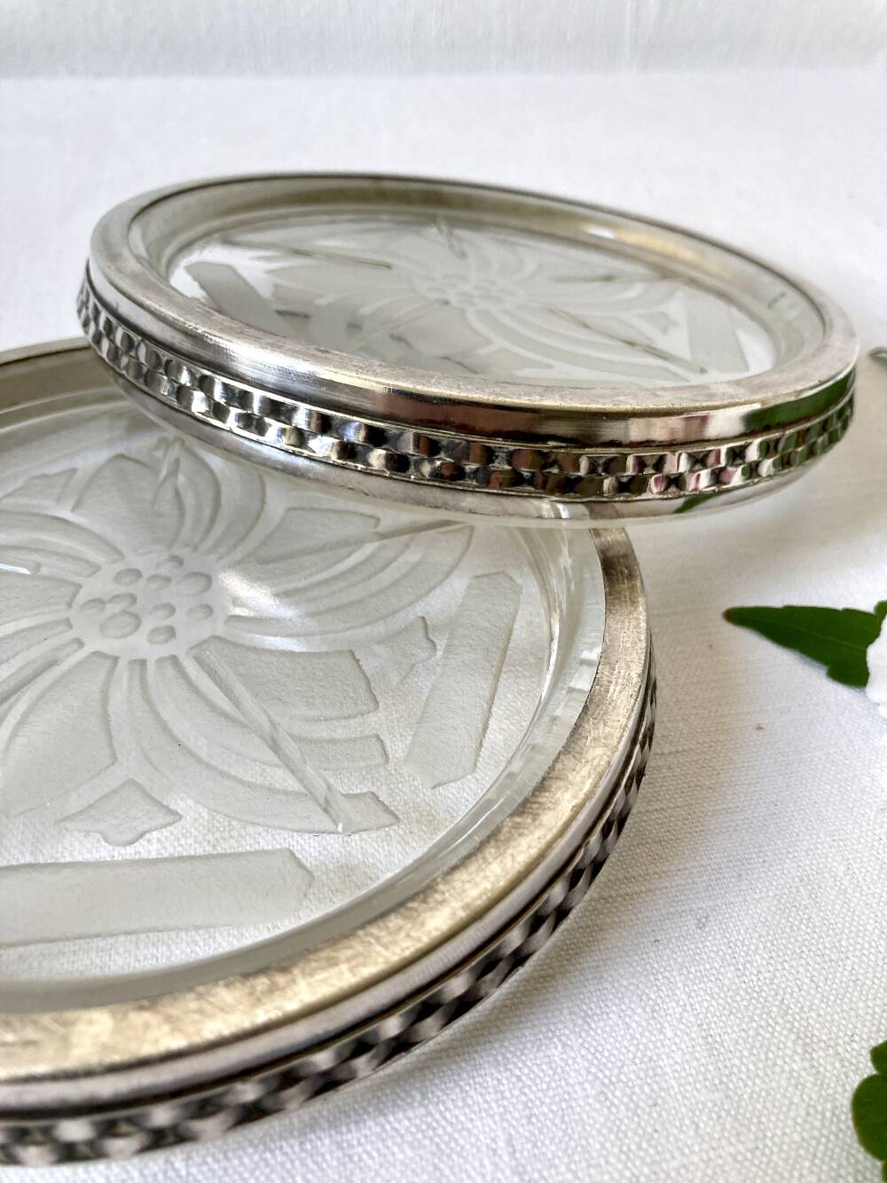 Pair of Art Deco coasters, 1930s