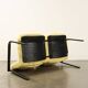 Canapé 2 places vintage ICF tissu métal design Italie années 80-90 original