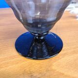 Vase vintage en verre, détails noirs en relief