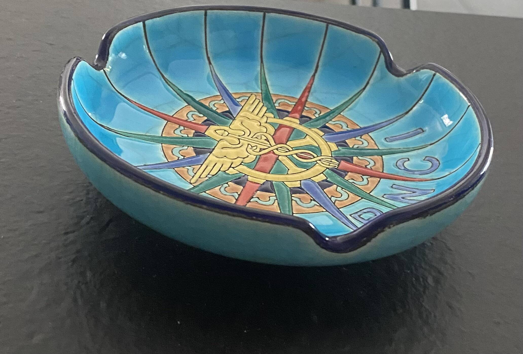 Longwy Enamels – Vintage BNCI Ashtray in Glazed Earthenware – 13 cm