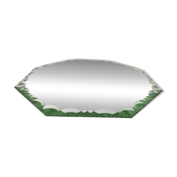 Grand miroir octogonal biseauté à poser, années 40