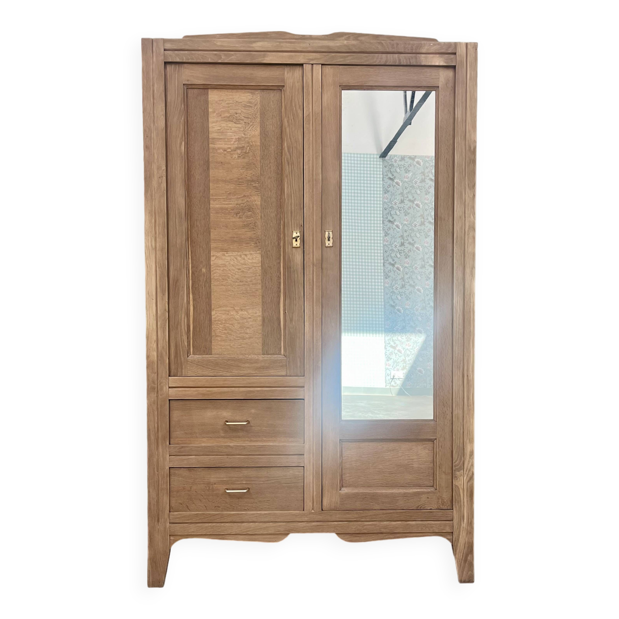 Wardrobe with two doors and mirror (renovated)