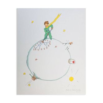 A. de Saint-Exupéry: The Little Prince. Signed lithograph.