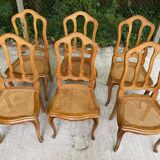 6 Louis XV caned chairs, Regency style