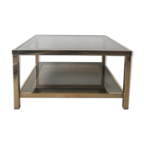Gold-plated rectangular coffee table 23 carats, 1960 s