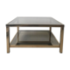 Gold-plated rectangular coffee table 23 carats, 1960 s