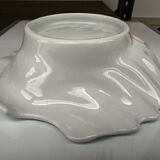Vintage shell-shaped white earthenware dish d 27 cm / h 7 cm