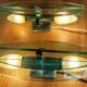 Pair of Veca wall lamps in blue/green tinted glass 1970
