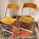 Chaises chaisor pliantes, structure doré et velours jaune d'or vintage