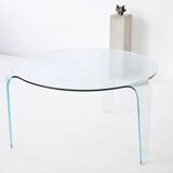 Fiam for Roche Bobois large vintage tripod glass table