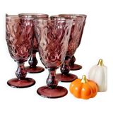 Set of 12 amethyst La Rochère glasses from Lyon