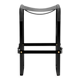 Kitchen stool, contemporary design, black smoked steel and black leather.