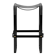 Kitchen stool, contemporary design, black smoked steel and black leather.
