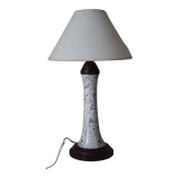 Extra bedside table lamp in earthenware and wooden base