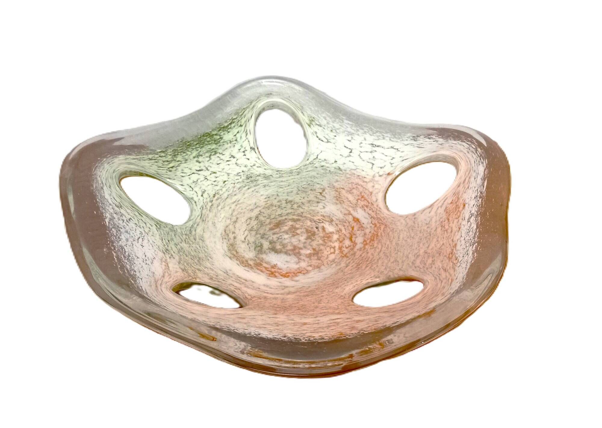 Large handcrafted glass bowl / fruit bowl / centerpiece