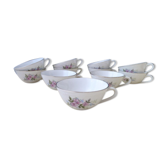 Set de 11 tasses à café en porcelaine de France Digoin