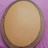 Wooden oval mirror
