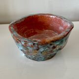 Handmade ceramic decorative pot - textured artistic glaze - red