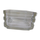 Ashtray square molded clear glass vintage 1970