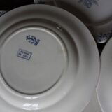 Un lot de 6 petites assiettes Terre de Fer bleu Clairefontaine Grec