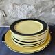 Villeroy & Boch dessert service. Vintage yellow and black plates + dish