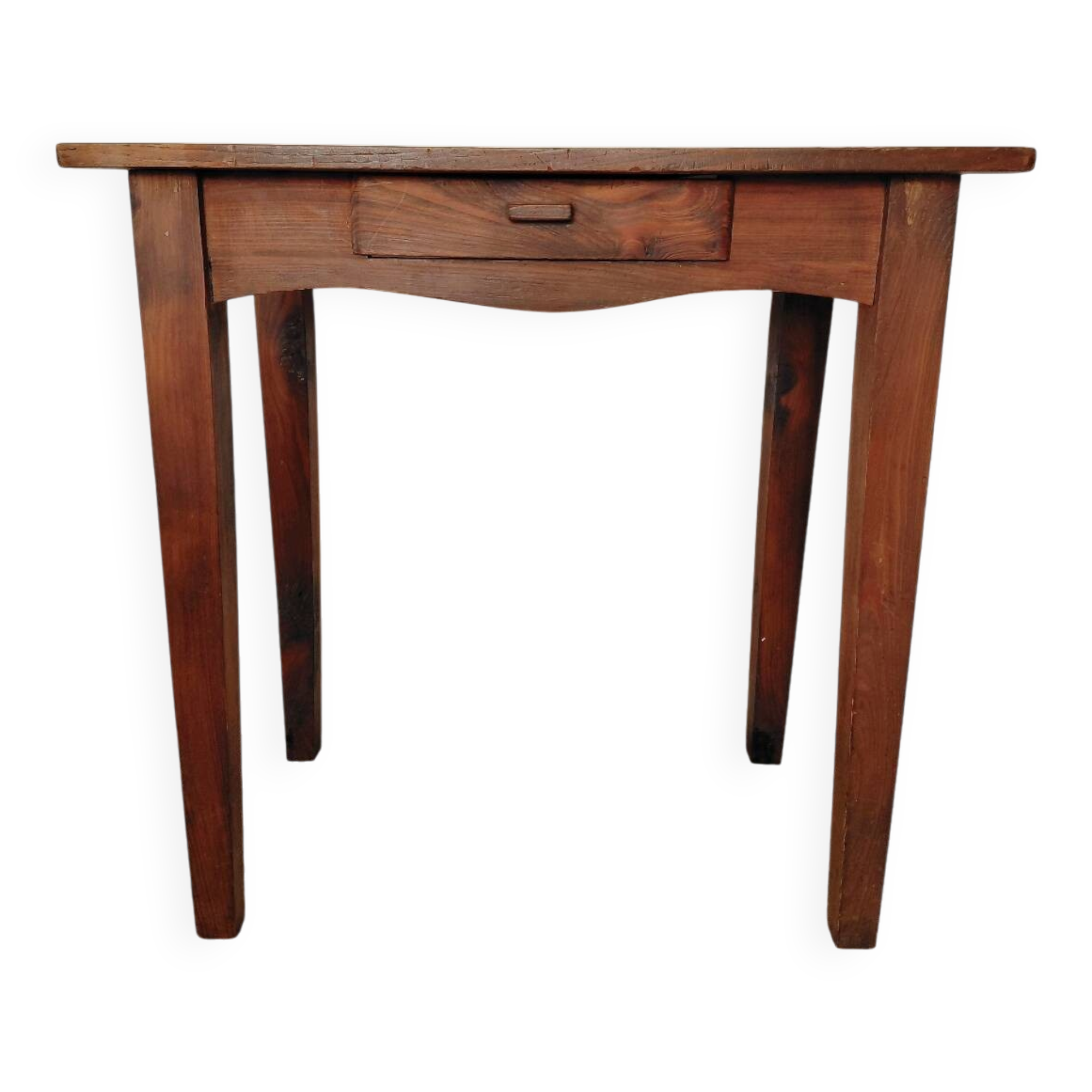 Old solid wood console - drawer - curved line - chic country style