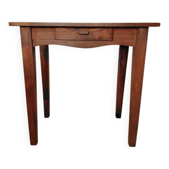 Old solid wood console - drawer - curved line - chic country style