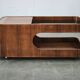 1970s Italian Modernist Wood and Smoked Glass Bar Cart